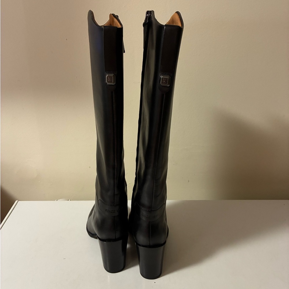 Franco Sarto Sleek Black Heeled Boots - Picture 2 of 4